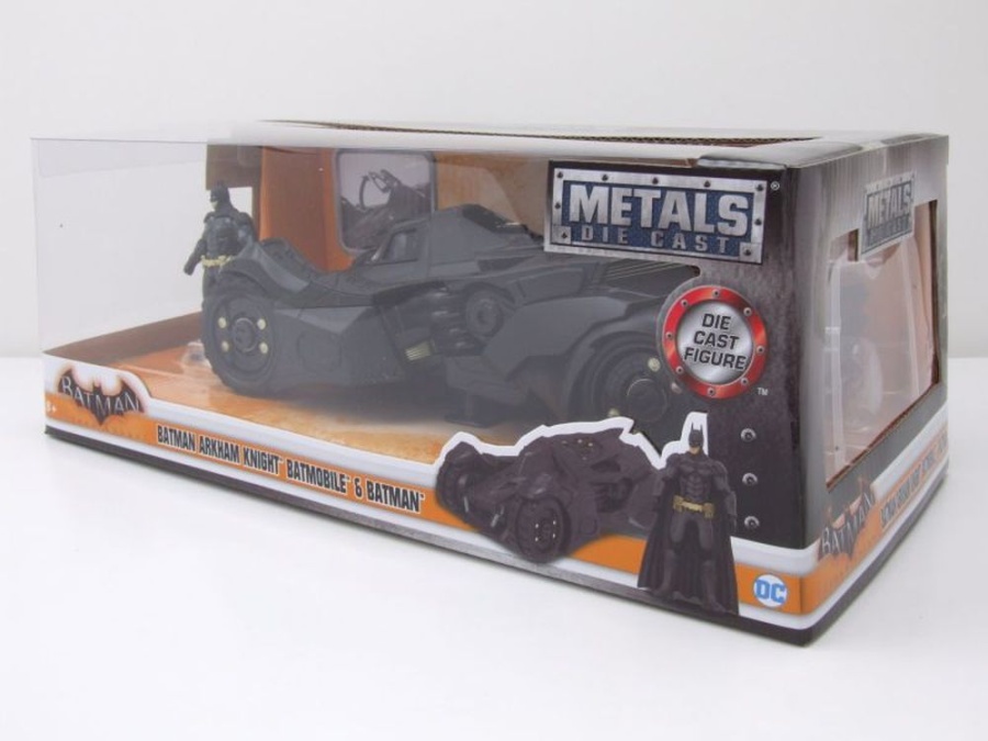 Jada Toys Batman Arkham Knight 1/24 2015 - Batmóvil de Metal con Figura, Color Negro