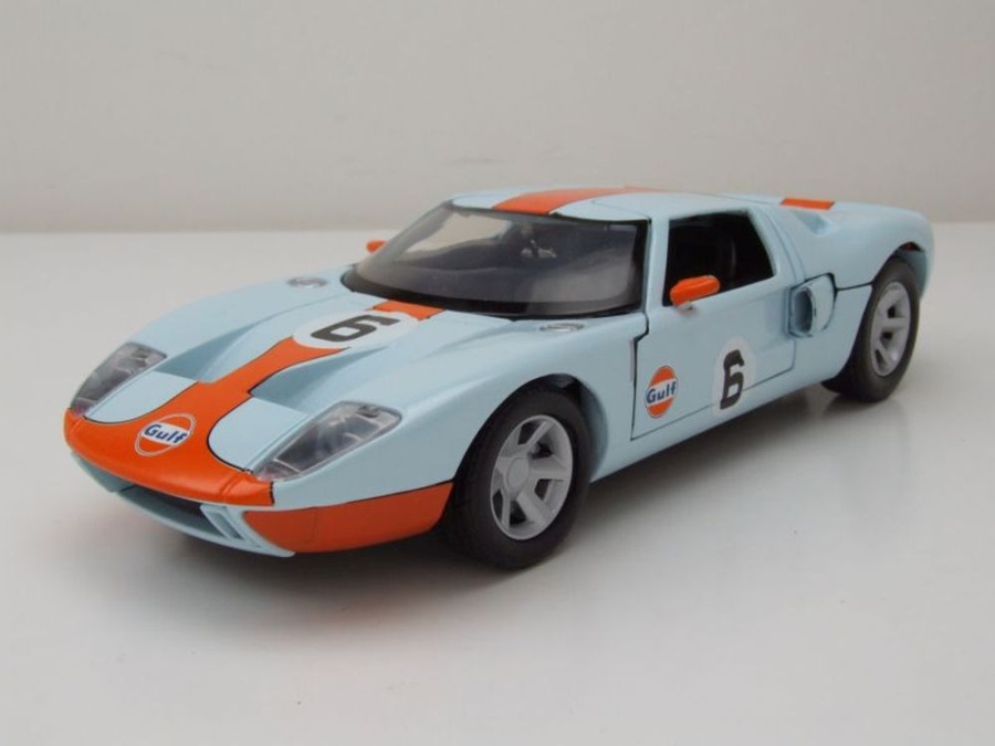 Ford GT Gulf #6 hellblau orange Modellauto 1:24 Motormax