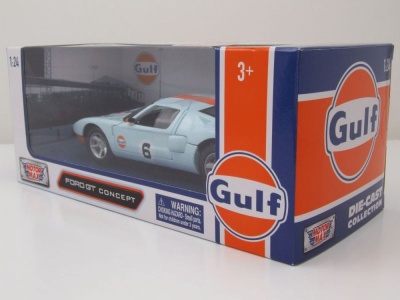 Ford GT Gulf #6 hellblau orange Modellauto 1:24 Motormax
