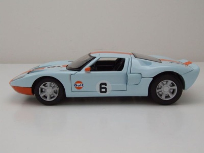 Ford GT Gulf #6 hellblau orange Modellauto 1:24 Motormax