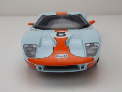 Ford GT Gulf #6 hellblau orange Modellauto 1:24 Motormax