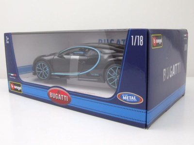 Bugatti Chiron 42 Sekunden Weltrekord 2016 schwarz Modellauto 1:18 Bburago