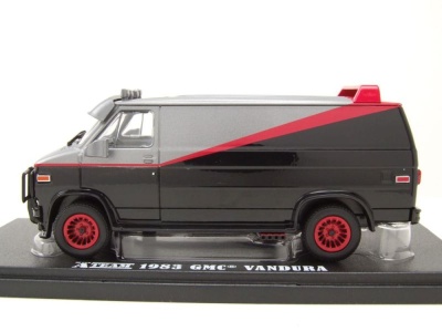 GMC Vandura A-Team Van 1983 TV-Serienmodell grau schwarz Modellauto 1:43 Greenlight Collectibles