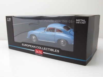 Porsche 356 A 1500 GS Carrera GT 1957 aquamarine blau Modellauto 1:18 Sun Star