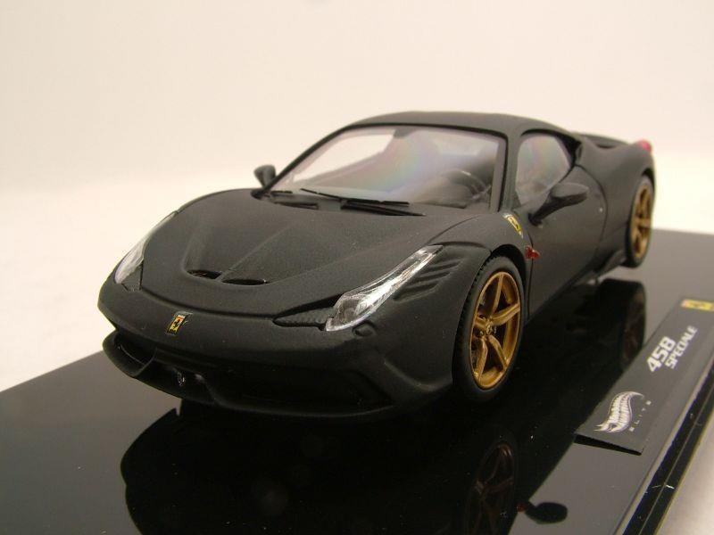 Ferrari 458 Speciale 2013 matt schwarz Modellauto 1:43 Hot Wheels - Elite