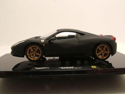 Ferrari 458 Speciale 2013 matt schwarz Modellauto 1:43 Hot Wheels - Elite