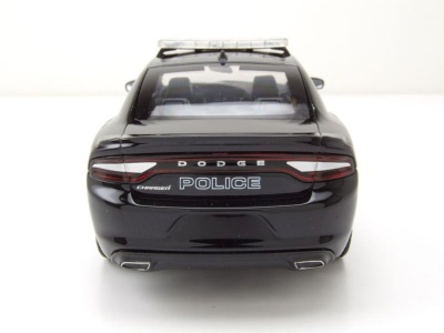 Dodge Charger Pursuit Police 2016 schwarz weiß Modellauto 1:24 Welly