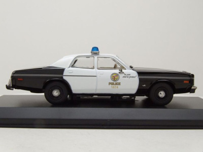 Dodge Monaco Police 1977 schwarz weiß Terminator Modellauto 1:43 Greenlight Collectibles
