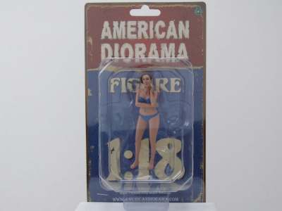 Figur Bikini Girl Dezember blau für 1:18 Modelle American Diorama