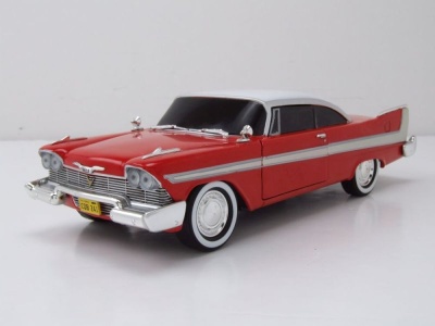 Plymouth Fury 1958 Christine rot weiß dunkle Scheiben Modellauto 1:24 Greenlight Collectibles