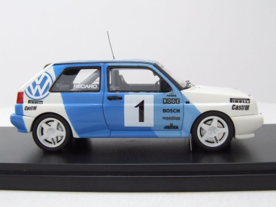 VW Golf 2 G60 Rallye Test Car #1 1989 blau weiß Modellauto 1:43 Neo Scale Models