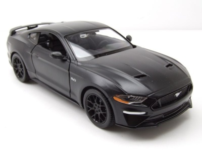 Ford Mustang GT 2018 matt schwarz Modellauto 1:24 Motormax