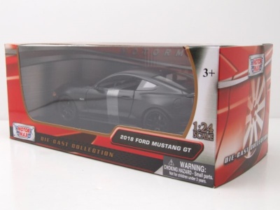 Ford Mustang GT 2018 matt schwarz Modellauto 1:24 Motormax