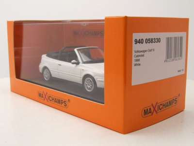 VW Golf 4 Cabrio 1998 weiß Modellauto 1:43 Maxichamps