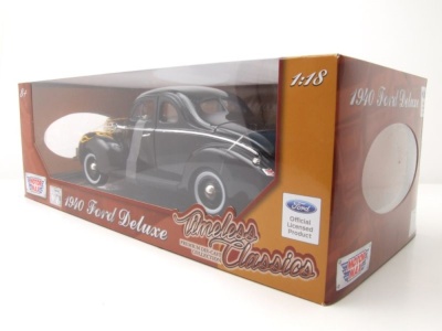 Ford Deluxe Coupe 1940 schwarz mit Flammen Modellauto 1:18 Motormax