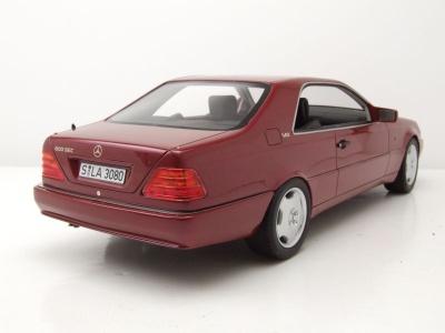 Mercedes 600 SEC Coupe C140 1992 rot metallic Modellauto 1:18 Cult Scale Models