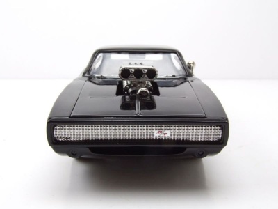 Dodge Charger R/T 1970 schwarz Fast & Furious mit Dom Figur Modellauto 1:24 Jada Toys