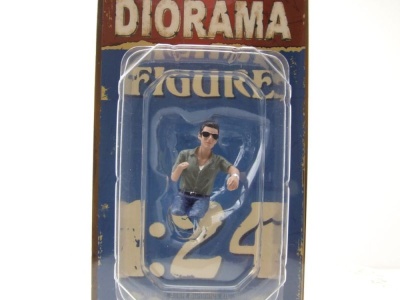 Fahrer Figur Mann mit Sonnenbrille sitzend für 1:24 Modelle American Diorama
