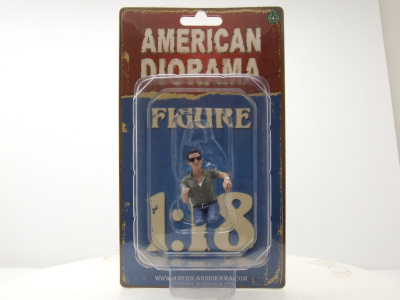 Fahrer Figur Mann mit Sonnenbrille sitzend für 1:18 Modelle American Diorama