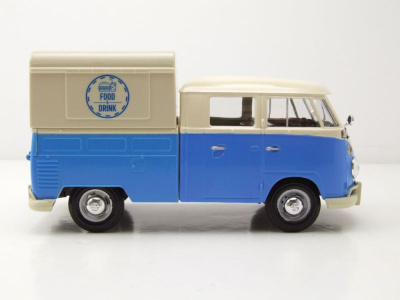 VW T1 Bus Food Truck blau weiß Modellauto 1:24 Motormax