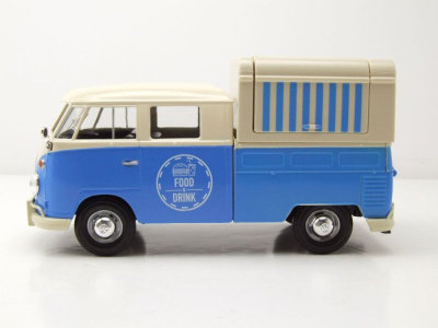 VW T1 Bus Food Truck blau weiß Modellauto 1:24 Motormax