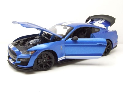 Ford Shelby Mustang GT500 2020 blau metallic Modellauto 1:18 Maisto