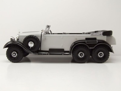 Mercedes G4 Cabrio W31 1938 hellgrau schwarz Modellauto 1:18 MCG