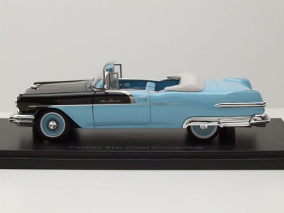 Pontiac Star Chief Convertible 1956 hellblau schwarz Modellauto 1:43 Neo Scale Models