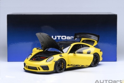 Porsche 911 (991.2) GT3 RS Weissach 2017 racing gelb Magnesiumfelgen Modellauto 1:18 Autoart