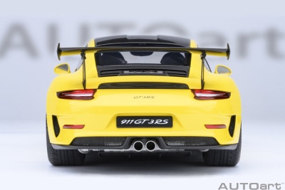 Porsche 911 (991.2) GT3 RS Weissach 2017 racing gelb Magnesiumfelgen Modellauto 1:18 Autoart