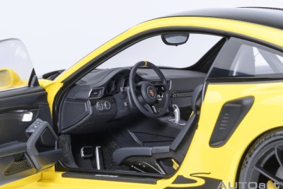 Porsche 911 (991.2) GT3 RS Weissach 2017 racing gelb Magnesiumfelgen Modellauto 1:18 Autoart