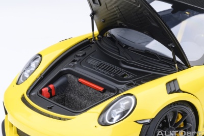 Porsche 911 (991.2) GT3 RS Weissach 2017 racing gelb Magnesiumfelgen Modellauto 1:18 Autoart
