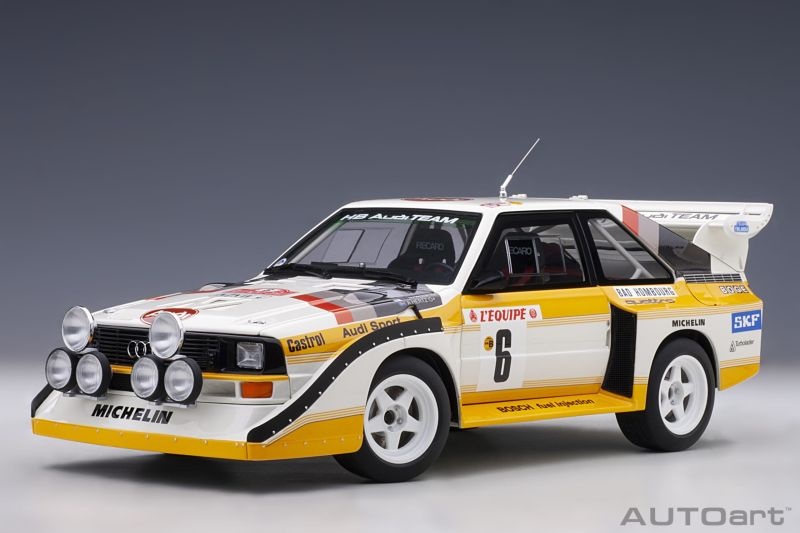 1:18 AUTOART AUDI Sport Quattro S1 Pikes Peak 1987 Winner Röhrl #1 EUR