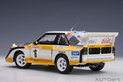 Audi Sport quattro S1 Rallye Monte Carlo 1986 #6 Mikkola Hertz Modellauto 1:18 Autoart