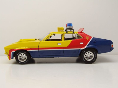 Ford Falcon XB V8 Interceptor 1974 gelb blau rot Mad Max ähnlich Modellauto 1:18 Greenlight Collectibles