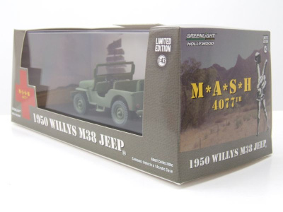 Willys M38 Jeep US Army 1950 olivgrün MASH Modellauto 1:43 Greenlight Collectibles