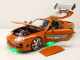 Toyota Supra 1995 orange Fast & Furious mit Licht und Brian Figur Modellauto 1:18 Jada Toys