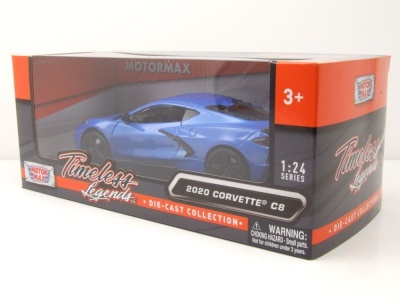 Chevrolet Corvette Stingray C8 2020 blau metallic Modellauto 1:24 Motormax