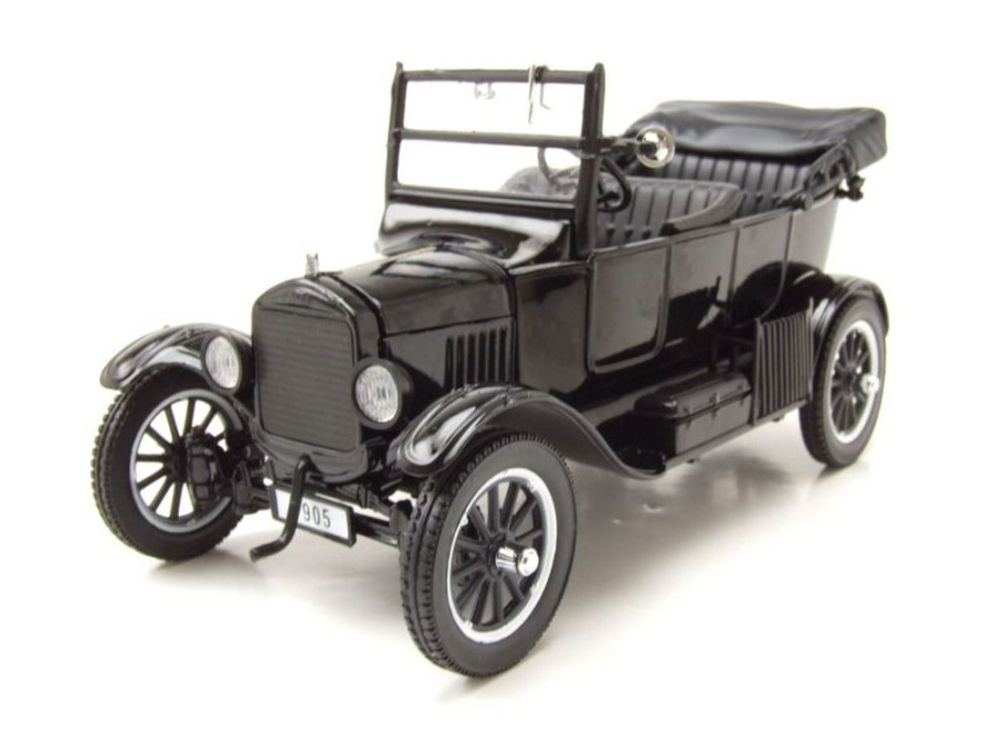 Ford Model T 1925 schwarz mit Laurel & Hardy Dick und Doof Figuren Modellauto 1:24 Sun Star