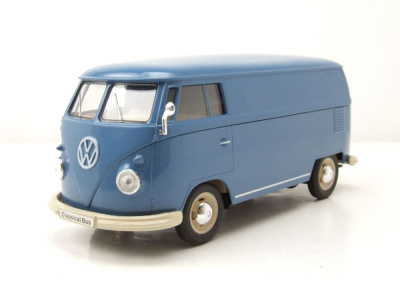 VW T1 Kastenwagen 1963 blau Modellauto 1:24 Welly