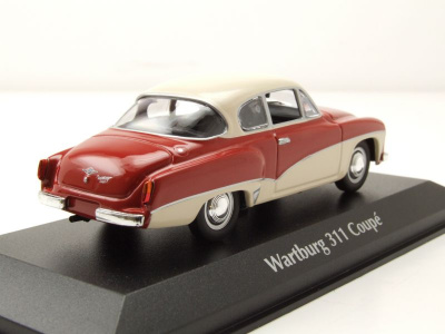 Wartburg A 311 Coupe 1958 rot weiß Modellauto 1:43...