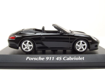 Porsche 911 (996) 4S Cabrio 2003 schwarz Modellauto 1:43 Maxichamps