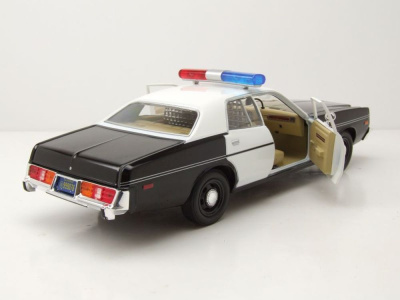 Dodge Monaco Police 1977 schwarz weiß Terminator Modellauto 1:24 Greenlight Collectibles
