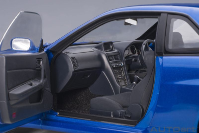 Nissan Skyline GT-R R34 V-Spec II 2001 blau Modellauto 1:18 Autoart