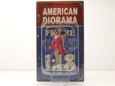 Figur 1970er Jahre 8 Frau rotes Kleid für 1:18 Modelle American Diorama