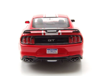 Ford Mustang GT 2018 rot weiß Modellauto 1:24 Motormax