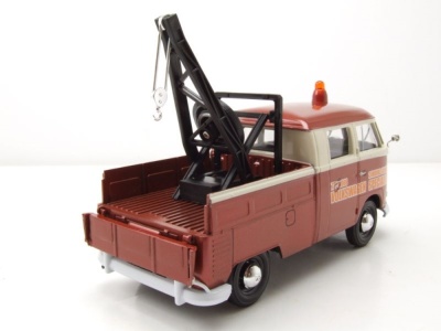 VW T1 Bus DoKa Pritsche braun weiß Abschlepper Volkswagen Specialists Modellauto 1:24 Motormax