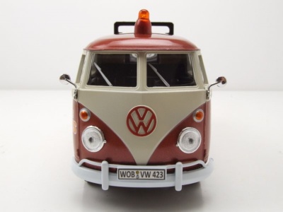 VW T1 Bus DoKa Pritsche braun weiß Abschlepper Volkswagen Specialists Modellauto 1:24 Motormax