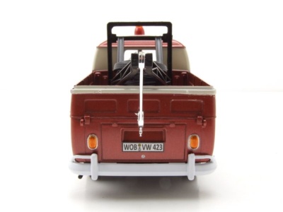 VW T1 Bus DoKa Pritsche braun weiß Abschlepper Volkswagen Specialists Modellauto 1:24 Motormax