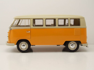 VW T1 Bus Fensterbus 1963 gelb beige Modellauto 1:18 Welly